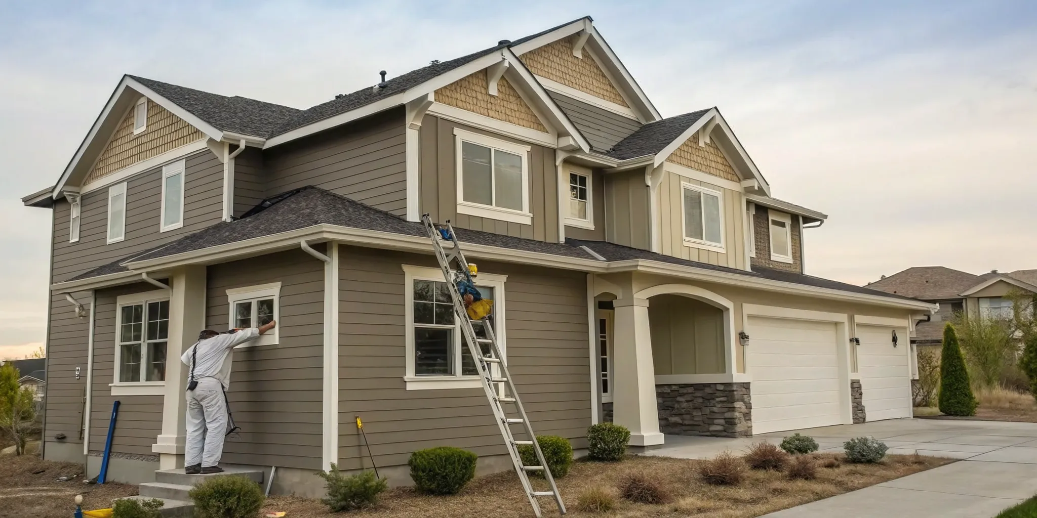 Exterior home painting for a modern house in Boise.