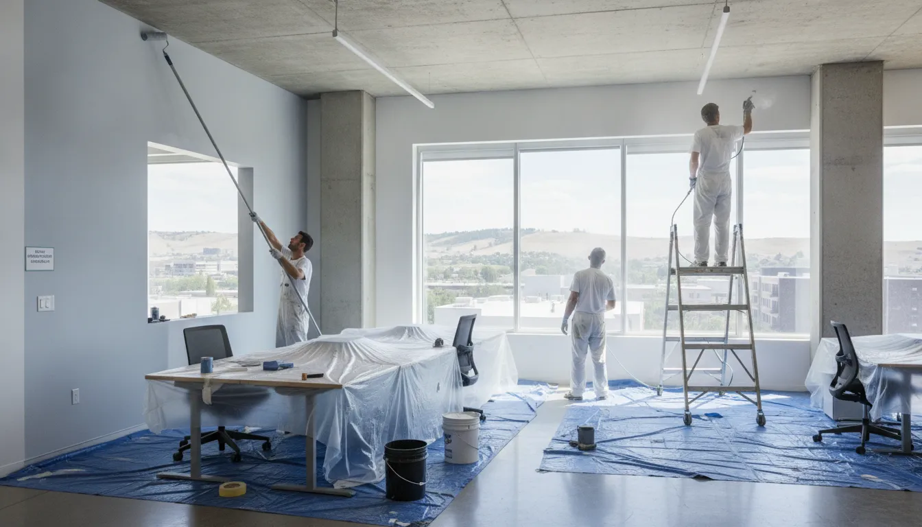 Professional crew completing office painting Boise project