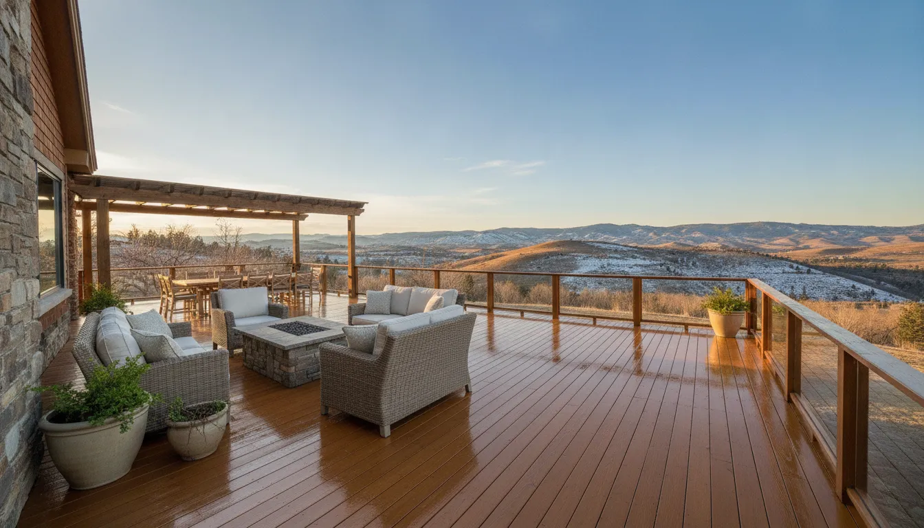 Wooden deck with professional painted finish in Boise Idaho