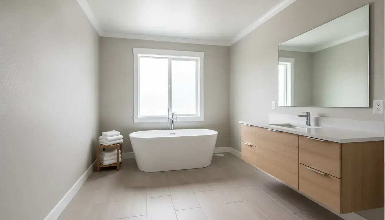 Finished bathroom with moisture-resistant paint in a Boise home