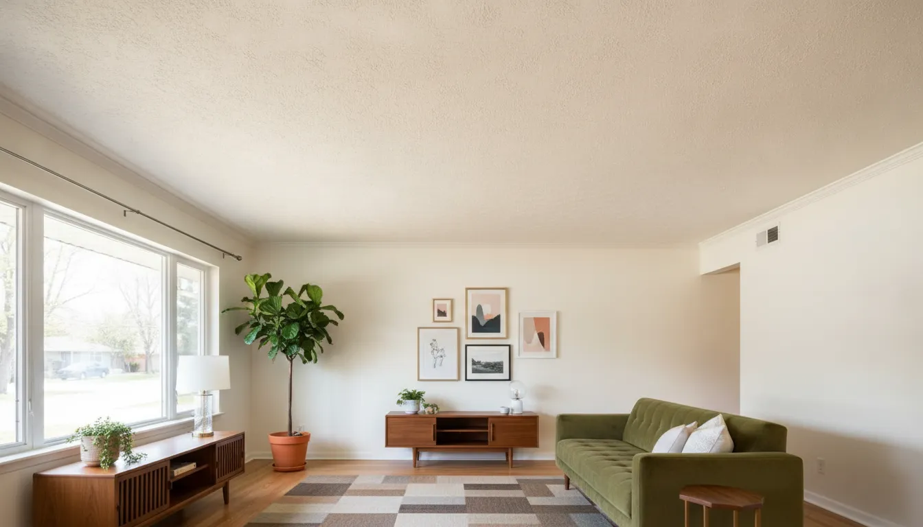 Intact popcorn ceiling in a Boise area home
